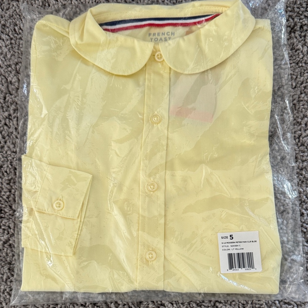 French Toast Light Yellow Collared Shirt